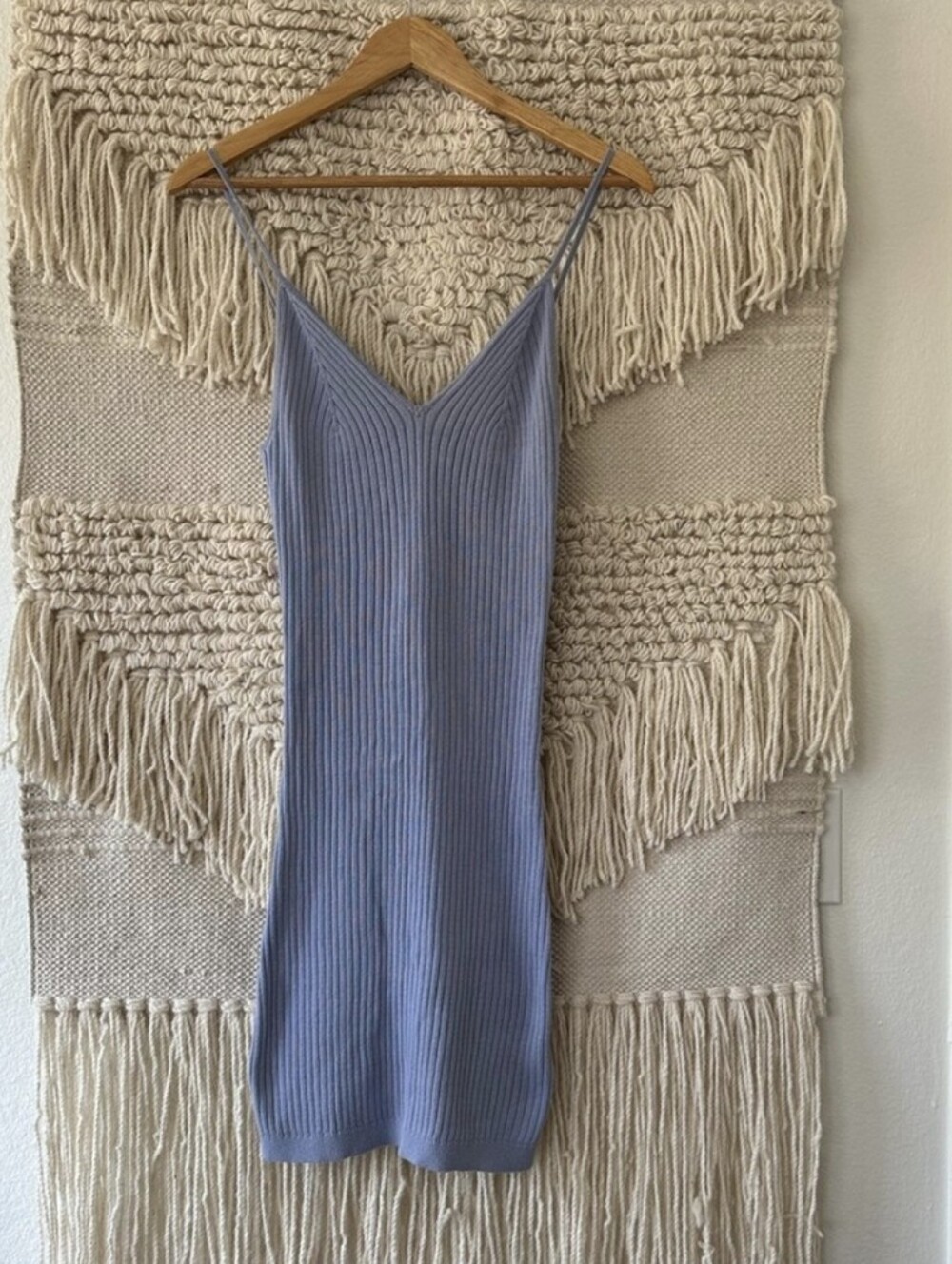 Free People Baby Blue Knit Bodycon Dress Size XS